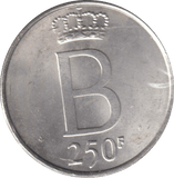 1976 SILVER 250 FRANC BELGIUM - SILVER WORLD COINS - Cambridgeshire Coins