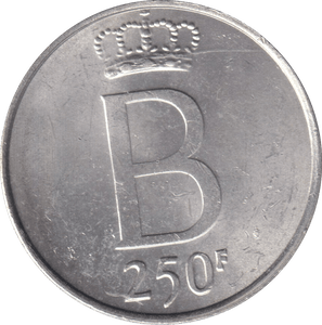 1976 SILVER 250 FRANC BELGIUM - SILVER WORLD COINS - Cambridgeshire Coins