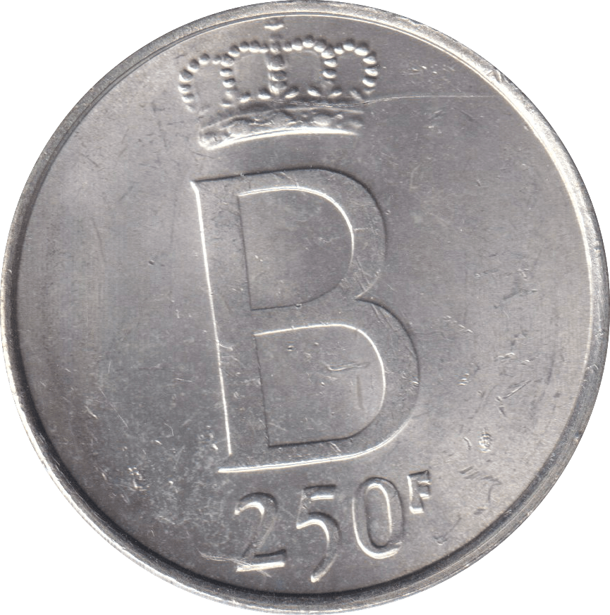 1976 SILVER 250 FRANC BELGIUM - SILVER WORLD COINS - Cambridgeshire Coins