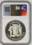 1976 SILVER $5 JAMAICA NORMAN W. MANLEY - PREMIER ( NGC ) PF 69 ULTRA CAMEO - NGC SILVER COINS - Cambridgeshire Coins