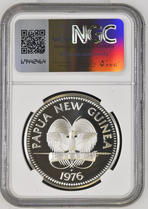 1976 SILVER 5 KINA PAPUA NEW GUINEA EAGLE ( NGC ) PF 69 ULTRA CAMEO - NGC SILVER COINS - Cambridgeshire Coins