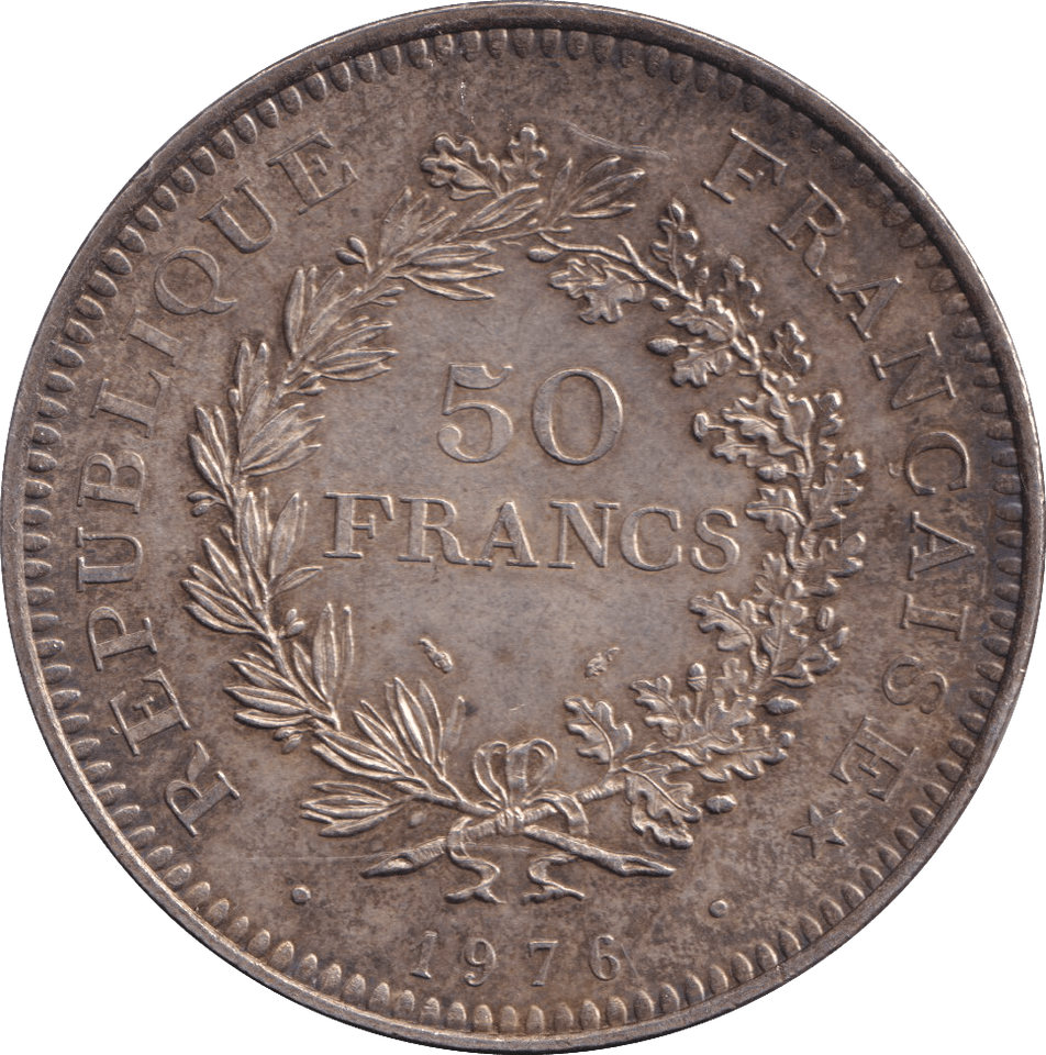1976 SILVER 50 FRANC FRANCE - SILVER WORLD COINS - Cambridgeshire Coins