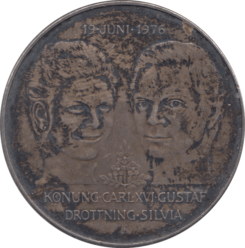 1976 SILVER 50 KRONER SWEDEN - SILVER WORLD COINS - Cambridgeshire Coins