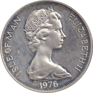 1976 SILVER CROWN ISLE OF MAN - SILVER WORLD COINS - Cambridgeshire Coins