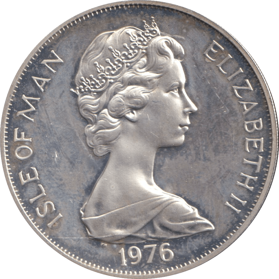 1976 SILVER CROWN ISLE OF MAN - SILVER WORLD COINS - Cambridgeshire Coins