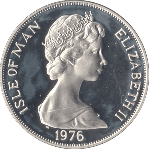 1976 SILVER ISLE OF MAN CROWN - SILVER WORLD COINS - Cambridgeshire Coins