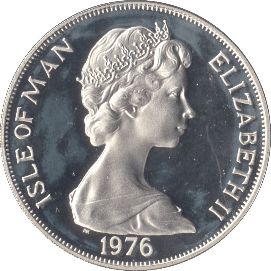1976 SILVER ISLE OF MAN CROWN - SILVER WORLD COINS - Cambridgeshire Coins
