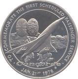 1976 SILVER PROOF CONCORDE FIRST SCHEDULED PASSENGER SERVICE COMMEMORATIVE MEDAL - SILVER WORLD COINS - Cambridgeshire Coins