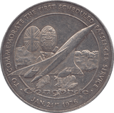 1976 SILVER PROOF CONCORDE FIRST SCHEDULED PASSENGER SERVICE COMMEMORATIVE MEDAL - SILVER WORLD COINS - Cambridgeshire Coins