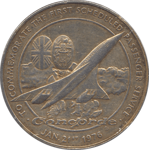 1976 SILVER PROOF CONCORDE FIRST SCHEDULED PASSENGER SERVICE COMMEMORATIVE MEDAL - SILVER WORLD COINS - Cambridgeshire Coins