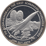 1976 SILVER PROOF CONCORDE FIRST SCHEDULED PASSENGER SERVICE COMMEMORATIVE MEDAL - SILVER WORLD COINS - Cambridgeshire Coins