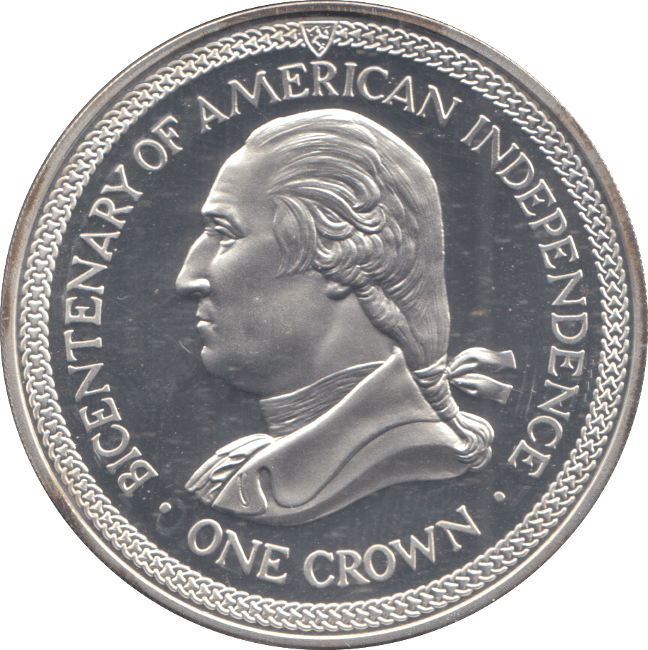 1976 SILVER PROOF ONE CROWN BICENTENARY OF AMERICAN INDEPENDENCE - Silver Proof - Cambridgeshire Coins