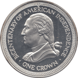 1976 SILVER PROOF ONE CROWN BICENTENARY OF AMERICAN INDEPENDENCE - Silver Proof - Cambridgeshire Coins