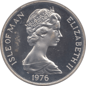 1976 SILVER PROOF ONE CROWN ISLE OF MAN - SILVER WORLD COINS - Cambridgeshire Coins