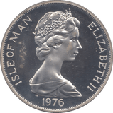 1976 SILVER PROOF ONE CROWN ISLE OF MAN - SILVER WORLD COINS - Cambridgeshire Coins