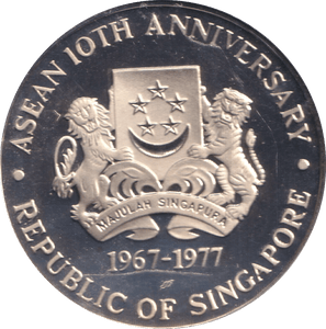 1977 10 DOLLAR SINGAPORE ASEAN - WORLD COINS - Cambridgeshire Coins
