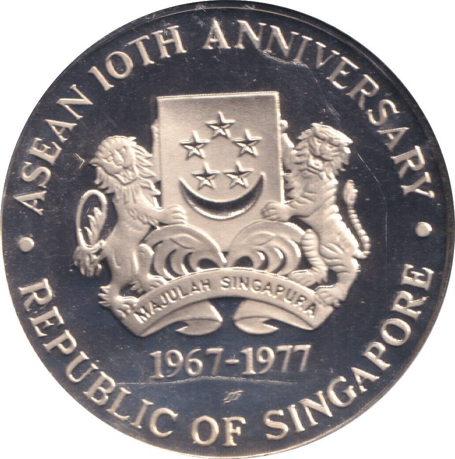 1977 10 DOLLAR SINGAPORE ASEAN - WORLD COINS - Cambridgeshire Coins