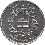 1977 25 PENCE GIBRALTAR - WORLD COINS - Cambridgeshire Coins