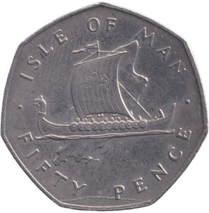 1977 CIRCULATED LARGE 50P ISLE OF MAN - 50P CIRCULATED - Cambridgeshire Coins