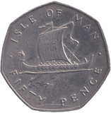 1977 CIRCULATED LARGE 50P ISLE OF MAN - 50P CIRCULATED - Cambridgeshire Coins