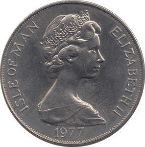 1977 ISLE OF MAN CROWN - SILVER WORLD COINS - Cambridgeshire Coins