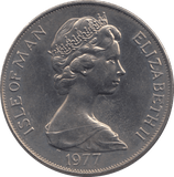 1977 ISLE OF MAN CROWN - SILVER WORLD COINS - Cambridgeshire Coins