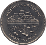 1977 JERSEY TWENTY FIVE PENCE - WORLD COINS - Cambridgeshire Coins