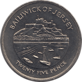 1977 JERSEY TWENTY FIVE PENCE - WORLD COINS - Cambridgeshire Coins