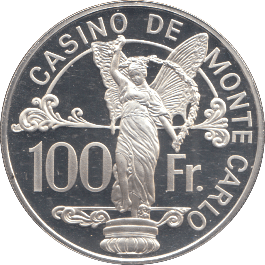 1977 MONTECARLO SILVER 100 FRANCS - WOLRD SILVER COINS - Cambridgeshire Coins