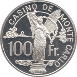 1977 MONTECARLO SILVER 100 FRANCS - WOLRD SILVER COINS - Cambridgeshire Coins