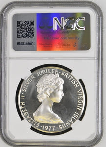 1977 SILVER $1 BRITISH VIRGIN ISLAND QUEEN'S JUBILEE ( NGC ) PF67 ULTRA CAMEO - NGC SILVER COINS - Cambridgeshire Coins