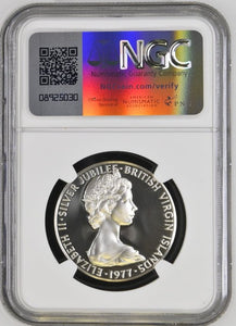 1977 SILVER 50 CENTS BRITISH VIRGIN ISLAND QUEEN'S JUBILEE ( NGC ) PF69 ULTRA CAMEO - NGC SILVER COINS - Cambridgeshire Coins