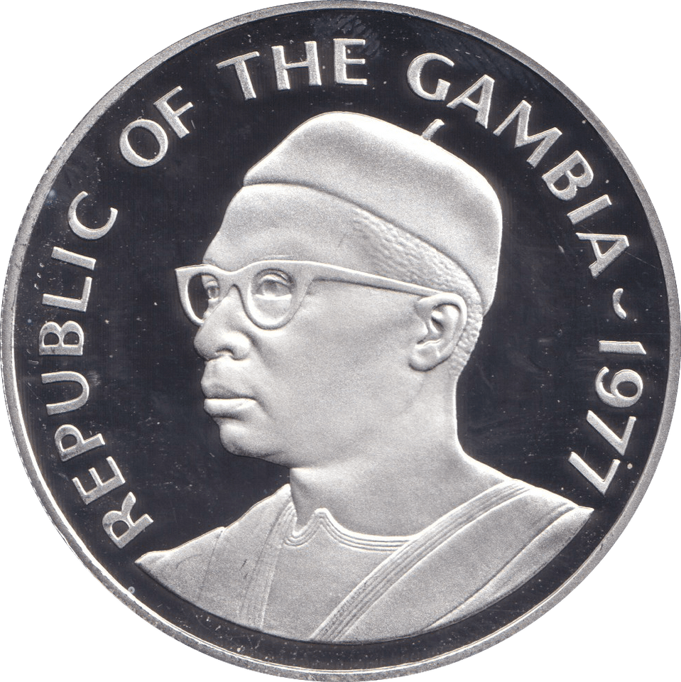 1977 SILVER PROOF 40 DALASIS GAMBIA - SILVER WORLD COINS - Cambridgeshire Coins