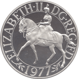 1977 SILVER PROOF CROWN QUEENS JUBILEE UK - SILVER WORLD COINS - Cambridgeshire Coins