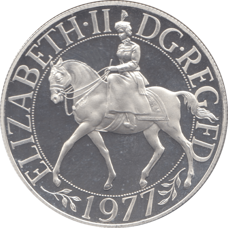 1977 SILVER PROOF CROWN UK - SILVER WORLD COINS - Cambridgeshire Coins