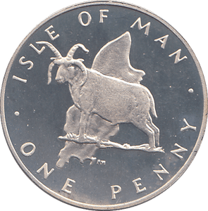 1977 SILVER PROOF ISLE OF MAN 1 PENCE - WORLD COINS - Cambridgeshire Coins