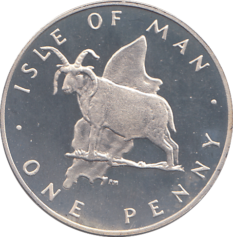 1977 SILVER PROOF ISLE OF MAN 1 PENCE - WORLD COINS - Cambridgeshire Coins