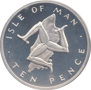 1977 SILVER PROOF ISLE OF MAN 10 PENCE - WORLD COINS - Cambridgeshire Coins