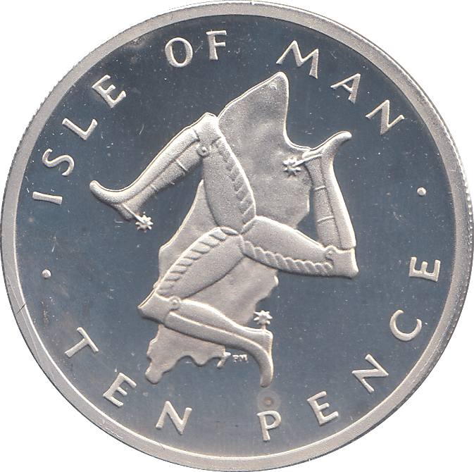 1977 SILVER PROOF ISLE OF MAN 10 PENCE - WORLD COINS - Cambridgeshire Coins