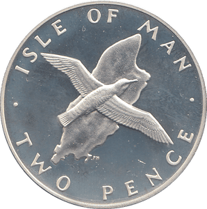1977 SILVER PROOF ISLE OF MAN 2 PENCE - WORLD COINS - Cambridgeshire Coins