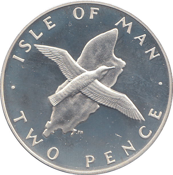 1977 SILVER PROOF ISLE OF MAN 2 PENCE - WORLD COINS - Cambridgeshire Coins