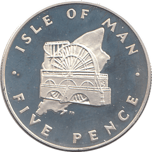 1977 SILVER PROOF ISLE OF MAN 5 PENCE - WORLD COINS - Cambridgeshire Coins