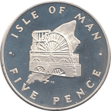 1977 SILVER PROOF ISLE OF MAN 5 PENCE - WORLD COINS - Cambridgeshire Coins
