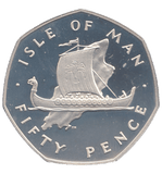 1977 SILVER PROOF ISLE OF MAN 50 PENCE - WORLD COINS - Cambridgeshire Coins