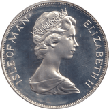 1977 SILVER PROOF ONE CROWN ISLE OF MAN - SILVER WORLD COINS - Cambridgeshire Coins