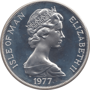 1977 SILVER PROOF QUEENS SILVER JUBILEE ISLE OF MAN CROWN - SILVER WORLD COINS - Cambridgeshire Coins