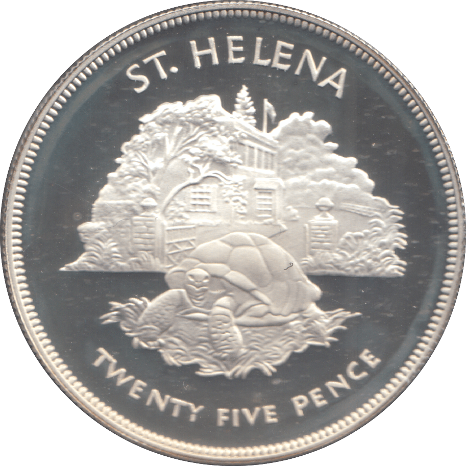 1977 SILVER PROOF ST HELENA TWNETY FIVE PENCE - Silver Proof - Cambridgeshire Coins