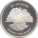 1977 SILVER PROOF ST HELENA TWNETY FIVE PENCE - Silver Proof - Cambridgeshire Coins
