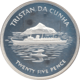 1977 SILVER PROOF TRISTAN DA CUNHA TWNETY FIVE PENCE - Silver Proof - Cambridgeshire Coins