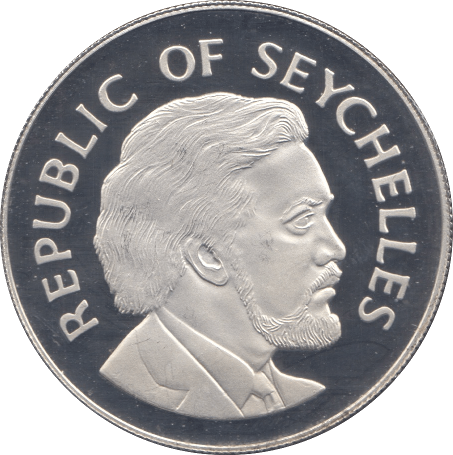 1977 SILVER PROOF TWENTY FIVE RUPEES SEYCHELLES - SILVER WORLD COINS - Cambridgeshire Coins